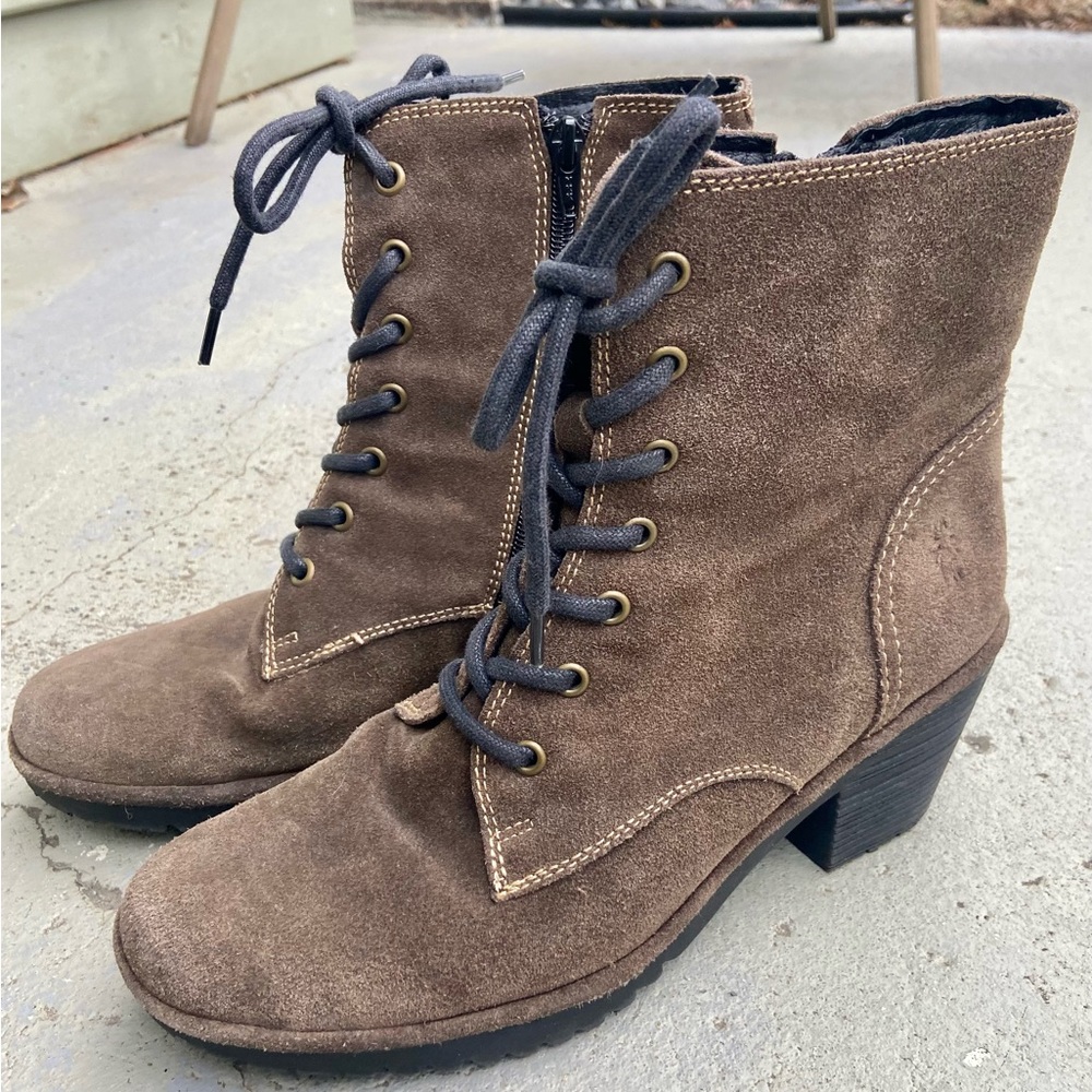 Fly London Brown Heeled Boots Size 41